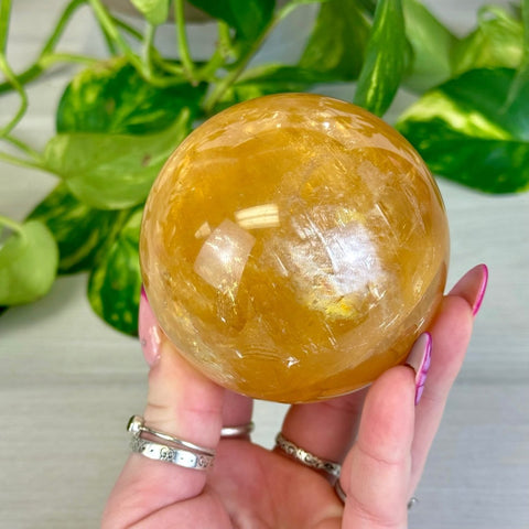 Honey Calcite Sphere 288 15 - Kenna's Crystals from TikTok