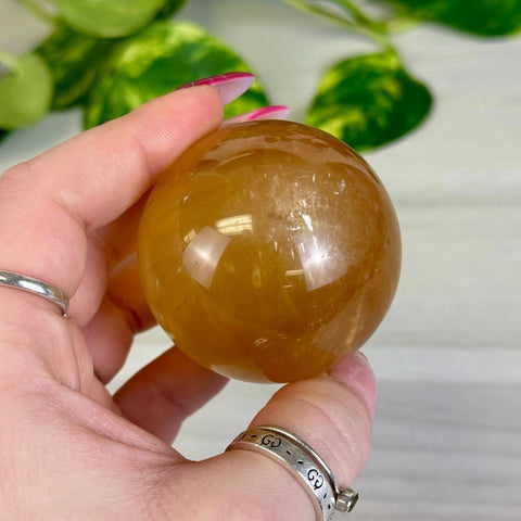 Honey Calcite Sphere 88 1 - Kenna's Crystals from TikTok