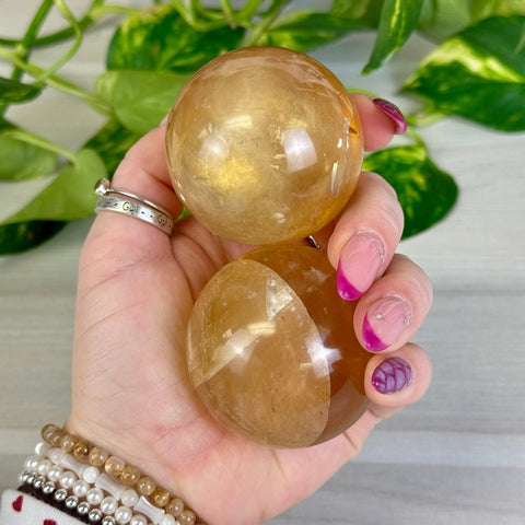 Honey Calcite Sphere 99 2 - Kenna's Crystals from TikTok