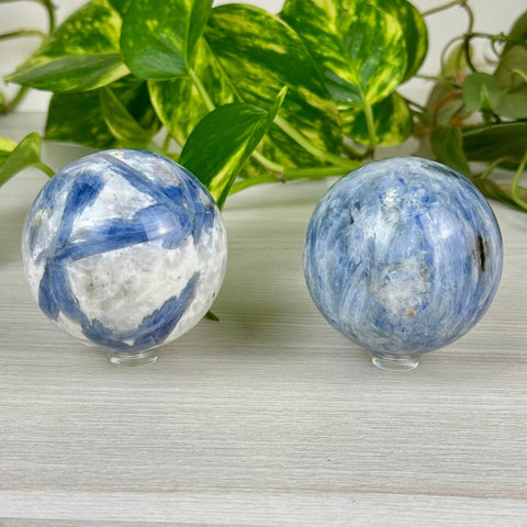 Icy Blue Kyanite Sphere 66 14 - Kenna's Crystals from TikTok