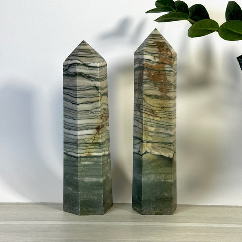 Imperfect Banded Jade Tower 111 4 - Kenna's Crystals from TikTok