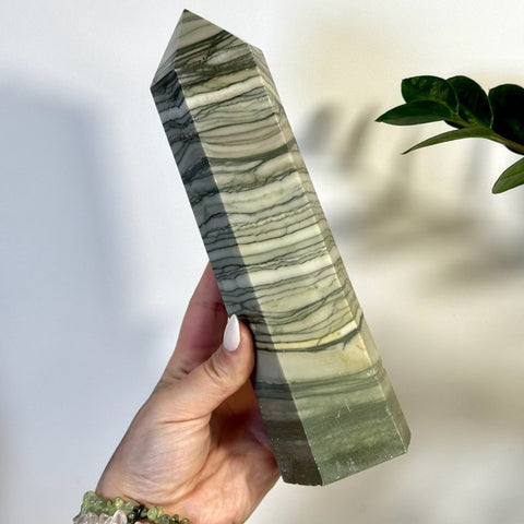 Imperfect Banded Jade Tower 122 5 - Kenna's Crystals from TikTok