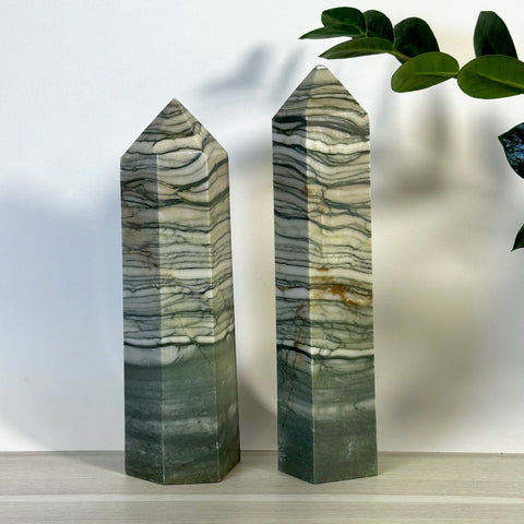 Imperfect Banded Jade Tower 133 6 - Kenna's Crystals from TikTok