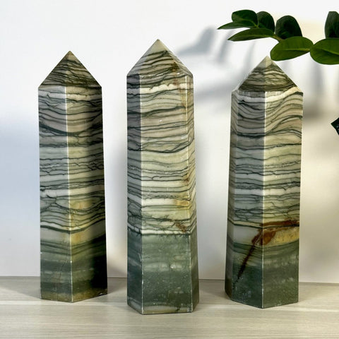 Imperfect Banded Jade Tower 144 7 - Kenna's Crystals from TikTok
