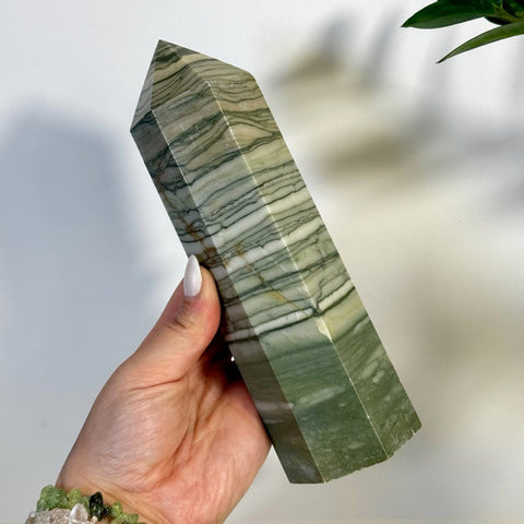 Imperfect Banded Jade Tower 88 2 - Kenna's Crystals from TikTok