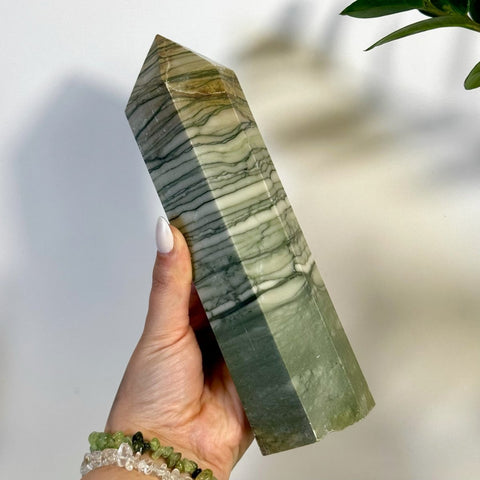 Imperfect Banded Jade Tower 99 3 - Kenna's Crystals from TikTok