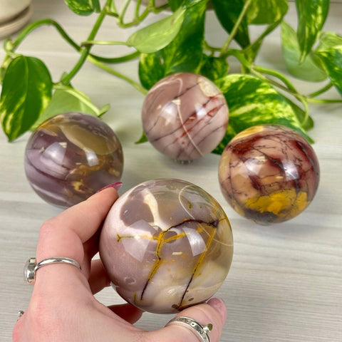 Imperfect Mookaite Jasper Sphere 88 1 - Kenna's Crystals from TikTok