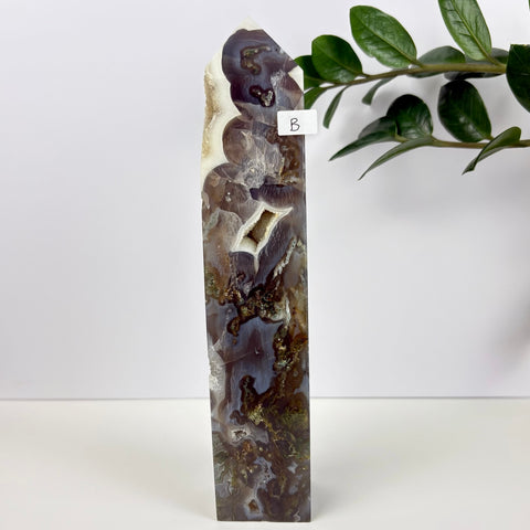 Imperfect Moss Agate Tower - Kenna's Crystals
