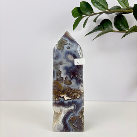 Imperfect Moss Agate Tower - Kenna's Crystals
