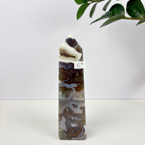 Imperfect Moss Agate Tower - Kenna's Crystals