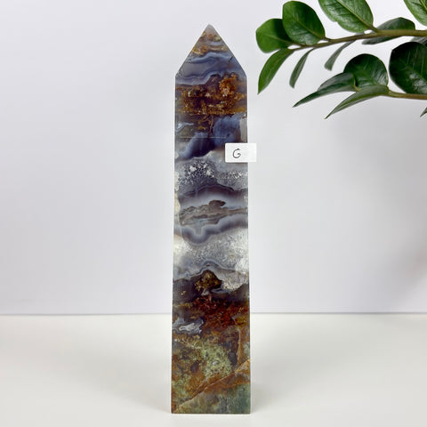 Imperfect Moss Agate Tower - Kenna's Crystals