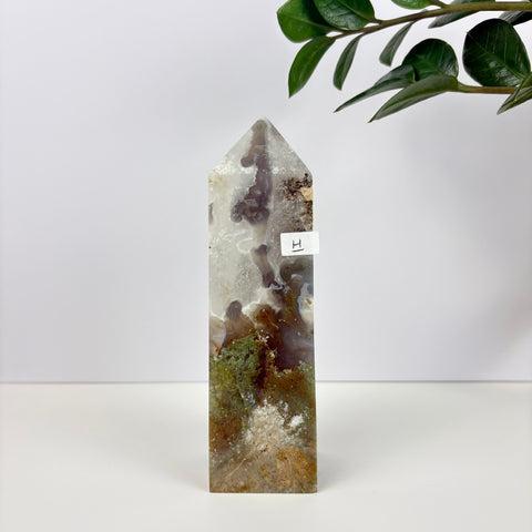 Imperfect Moss Agate Tower - Kenna's Crystals