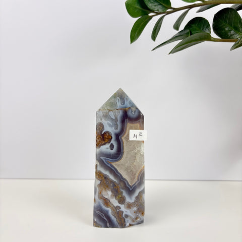 Imperfect Moss Agate Tower - Kenna's Crystals