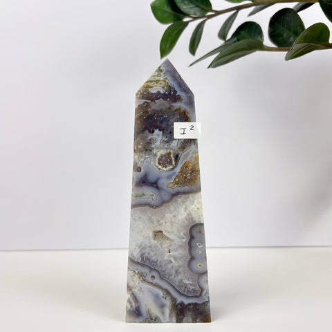 Imperfect Moss Agate Tower - Kenna's Crystals