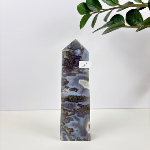 Imperfect Moss Agate Tower - Kenna's Crystals
