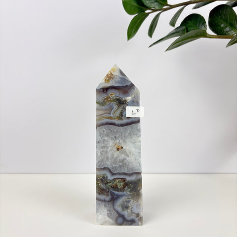 Imperfect Moss Agate Tower - Kenna's Crystals