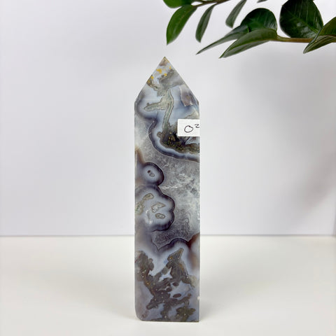 Imperfect Moss Agate Tower - Kenna's Crystals