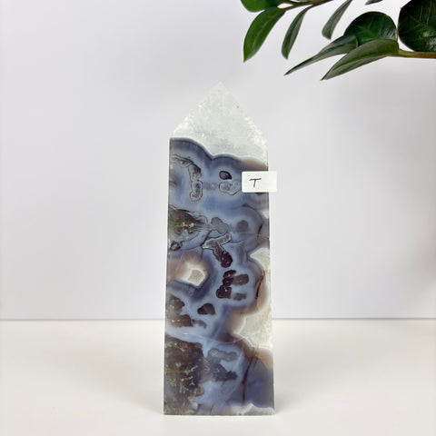 Imperfect Moss Agate Tower - Kenna's Crystals