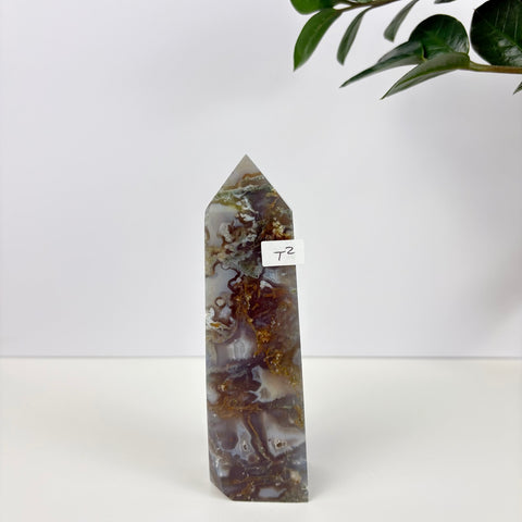 Imperfect Moss Agate Tower - Kenna's Crystals