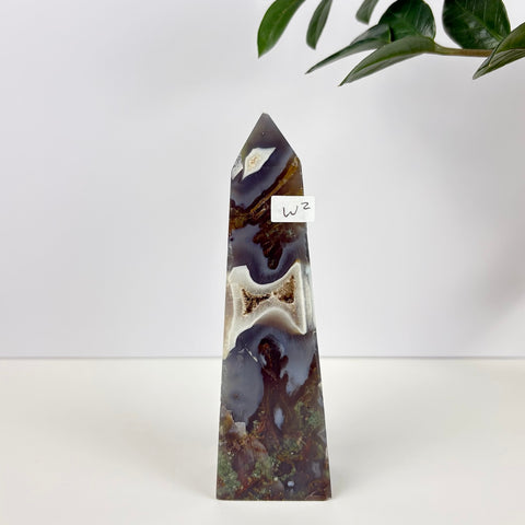 Imperfect Moss Agate Tower - Kenna's Crystals