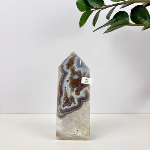 Imperfect Moss Agate Tower - Kenna's Crystals