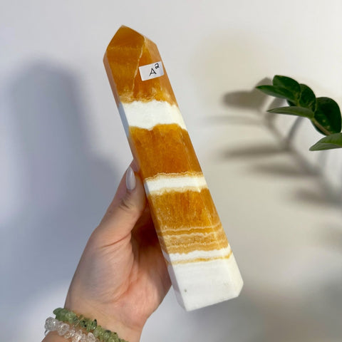 Imperfect Orange Calcite Tower A2 27 - Kenna's Crystals from TikTok