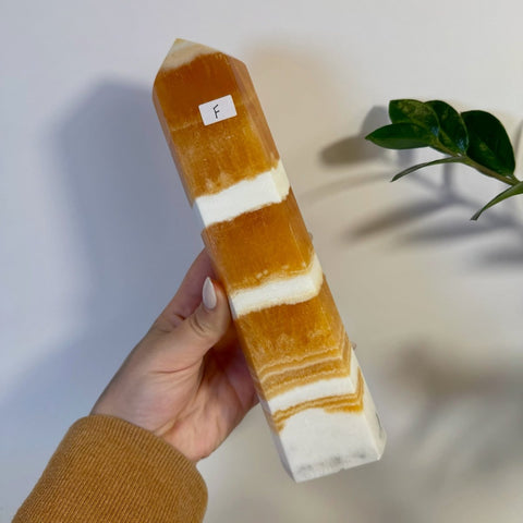 Imperfect Orange Calcite Tower F 6 - Kenna's Crystals from TikTok