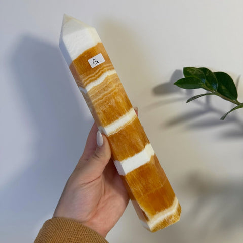 Imperfect Orange Calcite Tower G 7 - Kenna's Crystals from TikTok