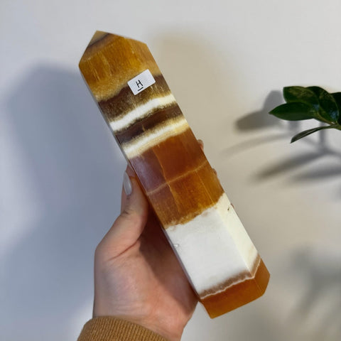 Imperfect Orange Calcite Tower H 8 - Kenna's Crystals from TikTok