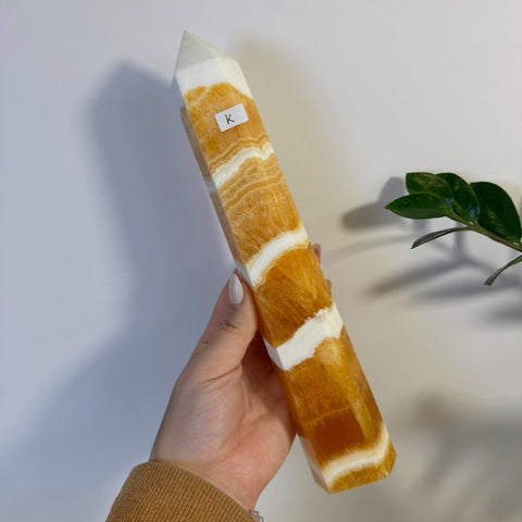 Imperfect Orange Calcite Tower J 11 - Kenna's Crystals from TikTok