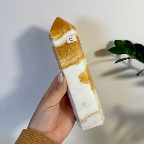 Imperfect Orange Calcite Tower Q 17 - Kenna's Crystals from TikTok