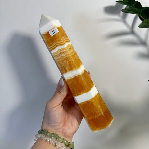 Imperfect Orange Calcite Tower S 19 - Kenna's Crystals from TikTok
