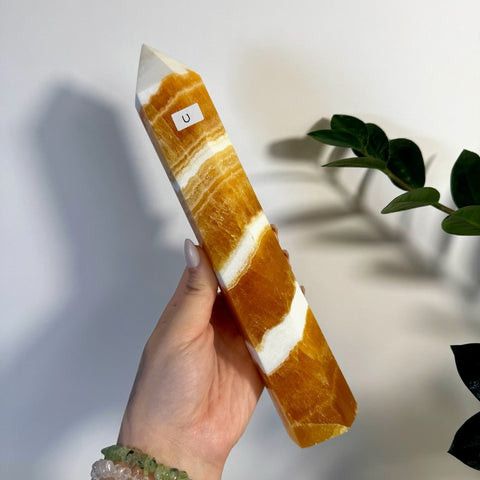 Imperfect Orange Calcite Tower U 21 - Kenna's Crystals from TikTok