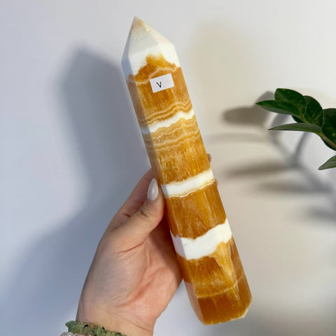 Imperfect Orange Calcite Tower V 22 - Kenna's Crystals from TikTok