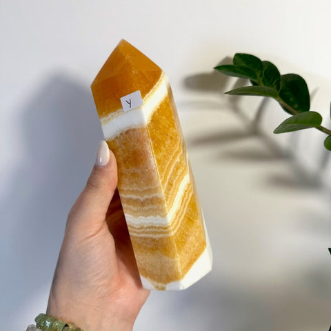 Imperfect Orange Calcite Tower Y 25 - Kenna's Crystals from TikTok