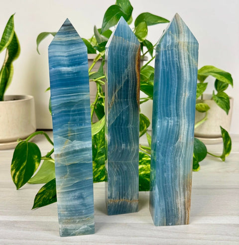 Imperfect XL Lemurian Aquatine Calcite Tower 133 1 - Kenna's Crystals from TikTok