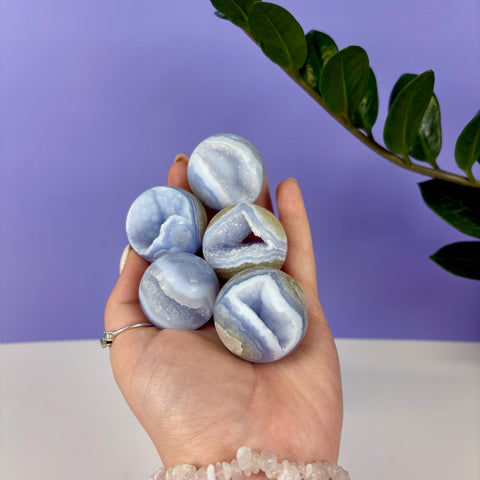 Intuitively Picked Druzy Blue Lace Agate Sphere