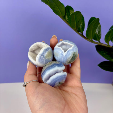 Intuitively Picked Druzy Blue Lace Agate Sphere