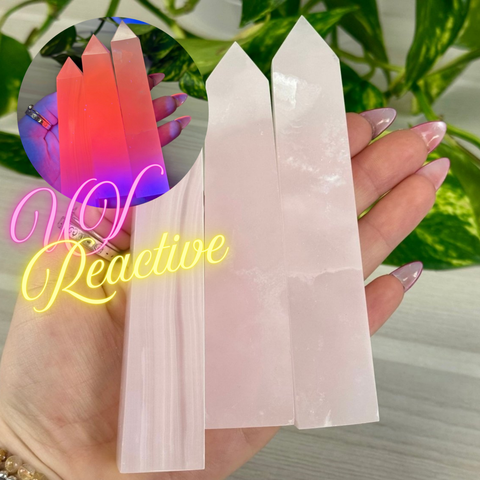 Jelly Mangano Calcite Tower (UV REACTIVE) 11 1 - Kenna's Crystals from TikTok