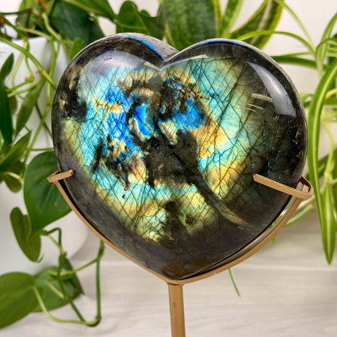 Labradorite Love Heart (W/ Custom Stand) 155 10 - Kenna's Crystals from TikTok