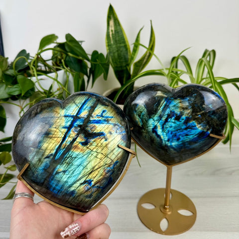 Labradorite Love Heart (W/ Custom Stand) 166 1 - Kenna's Crystals from TikTok