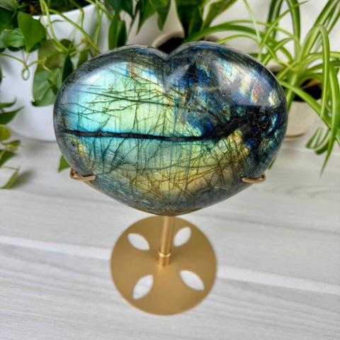 Labradorite Love Heart (W/ Custom Stand) 266 11 - Kenna's Crystals from TikTok