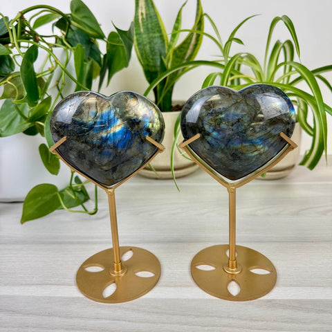 Labradorite Love Heart (W/ Custom Stand) 55 3 - Kenna's Crystals from TikTok