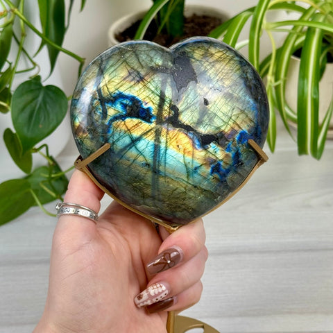 Labradorite Love Heart (W/ Custom Stand) 99 6 - Kenna's Crystals from TikTok