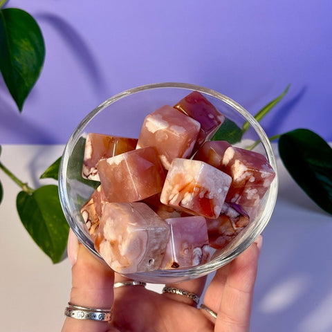 Lava Cube (Pink Flower Agate) 15 1 - Kenna's Crystals from TikTok