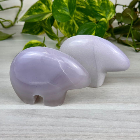 Lavender Fluorite Bear Large 3 - Kenna's Crystals from TikTok
