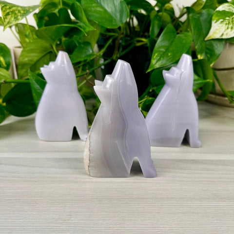 Lavender Fluorite Wolf 1 - Kenna's Crystals from TikTok