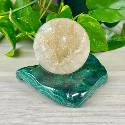 Lavish Malachite Sphere Stand B 3 - Kenna's Crystals from TikTok