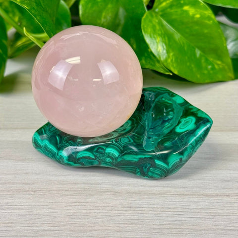 Lavish Malachite Sphere Stand E 9 - Kenna's Crystals from TikTok