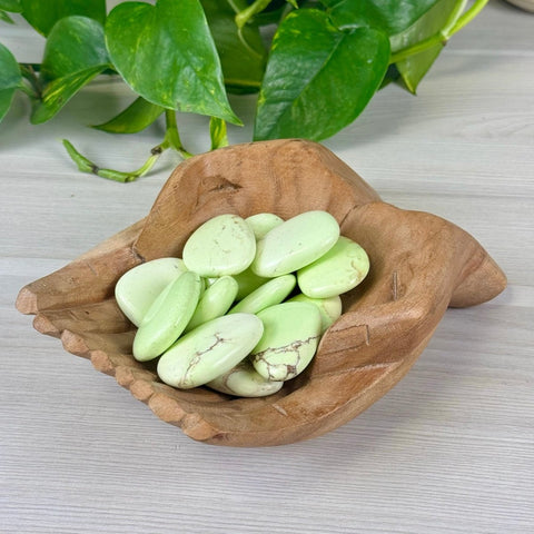 Lemon Chrysoprase Flat Stone 1 - Kenna's Crystals from TikTok